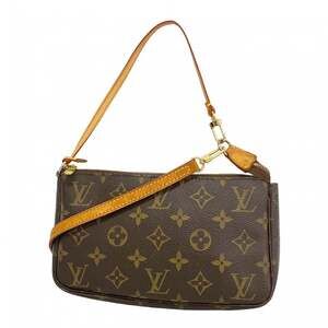 LOUIS VUITTON Authentic Brown Monogram Pochette Pouch